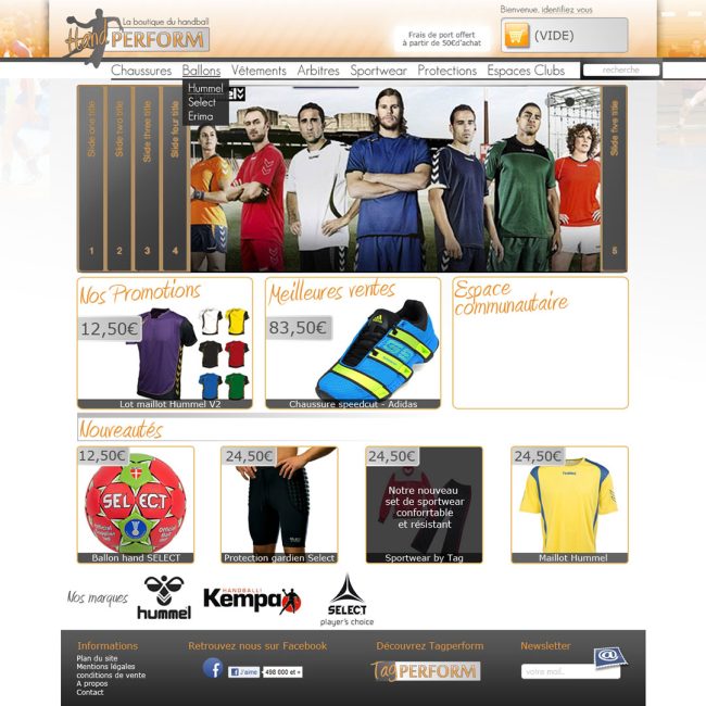 Réalisation du webdesign du site Handperform